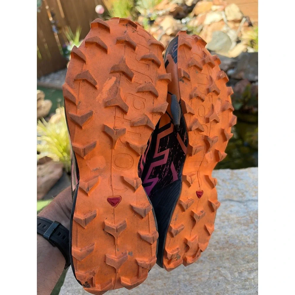 Salomon Speedcross 6 Gore-Tex Mens 8.5 Trail Running Shoes Black Pink Orange